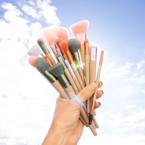 6 Blending Brushes for Eyes Eco Friendly Makeup Brush Orange Cruelty Free Vegan - Picture 11 of 13